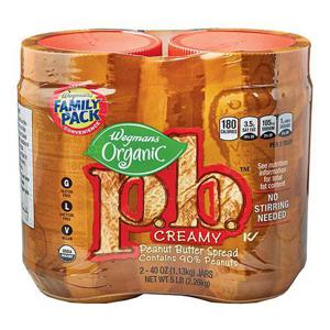 Wegmans Organic p.b. Creamy Peanut Butter Spread, FAMILY PACK