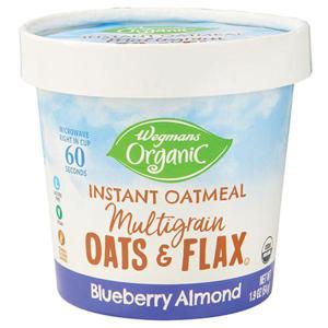 Wegmans Organic Multigrain Oats & Flax Instant Oatmeal, Blueberry Almond