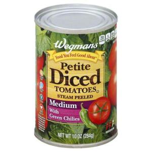 Wegmans Petite Diced Tomatoes with Green Chilies, Medium