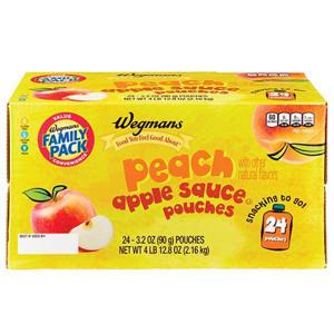 Wegmans Peach Apple Sauce Pouches, FAMILY PACK