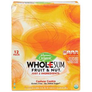 Wegmans Organic Wholesum Fruit & Nut Cashew Cookie Bars, 12 Pack