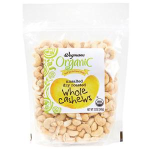 Wegmans Organic Unsalted Dry Roasted Whole Cashews