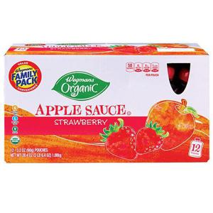 Wegmans Organic Strawberry Apple Sauce, FAMILY PACK