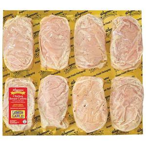 Wegmans Lemon & Garlic Marinated Chicken Breast Cutlet, FAMILY PACK