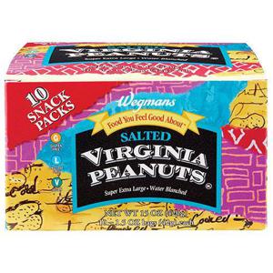 Wegmans Salted Virginia Peanuts, 10 Snack Packs