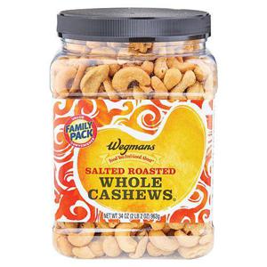 Wegmans Salted Roasted Whole Cashews, FAMILY PACK