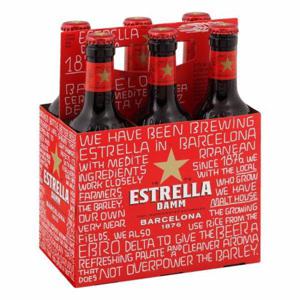 ESTRELLA Beer, Barcelona, Damm 6/11.2 oz bottles