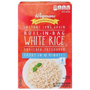 Wegmans Rice, White, Instant Long Grain, Boil-In-Bag