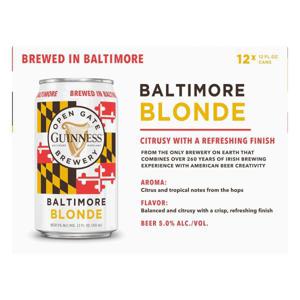 Guinness Beer, Baltimore Blonde 12/12 oz cans