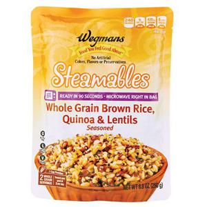 Wegmans Steamables Seasoned Whole Grain Brown Rice, Quinoa & Lentils