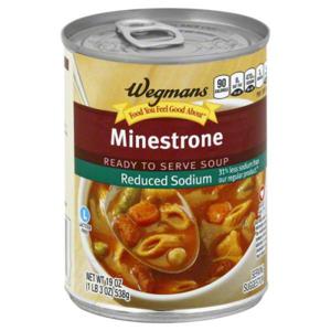 Wegmans Soup, Ready to Serve, Reduced Sodium, Minestrone