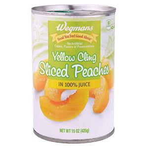 Wegmans Yellow Cling Sliced Peaches in 100% Juice