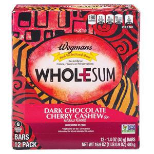 Wegmans Wholesum Dark Chocolate Cherry Cashew Bars