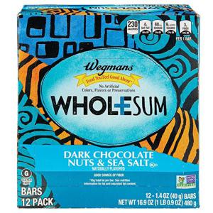 Wegmans Wholesum Bars, Dark Chocolate Nuts & Sea Salt, 12 Pack