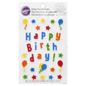 Wilton Icing Decorations, Happy Birthday!