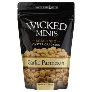 Wicked Wicked Minis Oyster Crackers, Seasoned, Garlic Parmesan