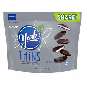 York Peppermint Patties, Dark Chocolate Covered, Thins, Share Pack