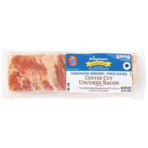 Wegmans Center Cut Uncured Bacon Maple Smoked, Thick Sliced FAMILY PACK