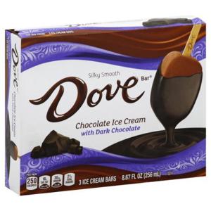 Dove Ice Cream Bars, with Dark Chocolate, Chocolate