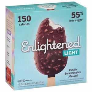 Enlightened Ice Cream Bars, Light, Vanilla Dark Chocolate Almond