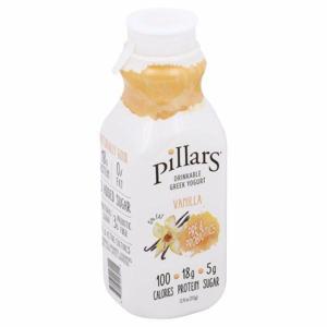 Pillars Greek Yogurt, Drinkable, 0% Fat, Vanilla