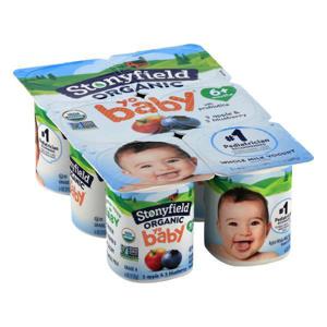 Stonyfield Organic Yo Baby Yogurt, Apple, Whole Milk, Blueberry, 6+ Months