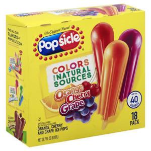 POPSICLE Ice Pops, Orange, Cherry, Grape, 18 Pack