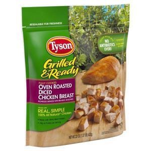 Tyson Grilled And Ready Fully Cooked Oven Roasted Diced Chicken Breast (Frozen)