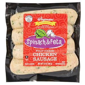 Wegmans Spinach & Feta Fully Cooked Chicken Sausage