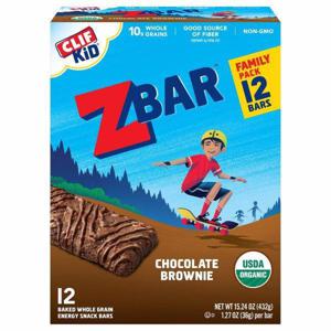 Clif Kid ZBar Energy Bars, Chocolate Brownie, Family Pack, 12 Pack