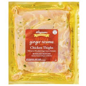 Wegmans Antibiotic Free Ginger Sesame Boneless Skinless Chicken Thighs