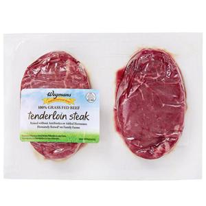 Wegmans 100% Grass Fed Beef Tenderloin Steak