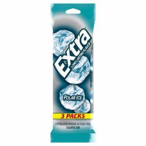 Extra Gum, Sugar Free, Polar Ice, 3 Pack