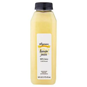 Wegmans Lemon Juice, 100%, Cold Pressed