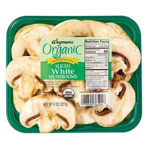 Wegmans Organic Mushrooms, White, Sliced