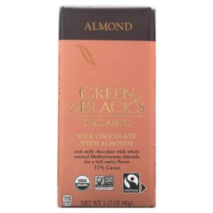 GREEN & BLACKS Milk Chocolate, with Almonds, Organic, 37% Cacao