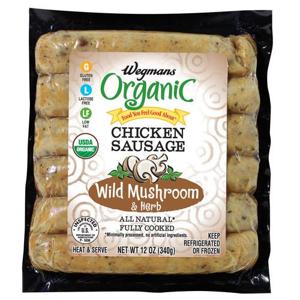 Wegmans Organic Wild Mushroom & Herb Chicken Sausage