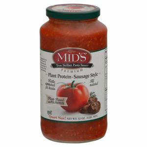 Mid's Pasta Sauce, Premium, Plant Protein - Sausage Style, Premium