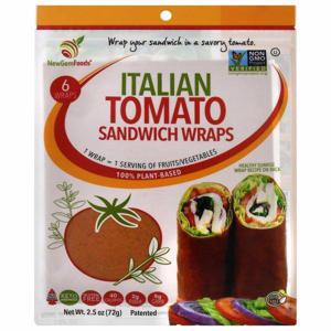 NewGemFoods Sandwich Wraps, Italian Tomato