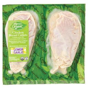 Wegmans Organic Lemon Garlic Chicken Breast Cutlets, Boneless & Skinless