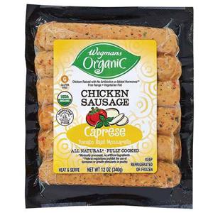 Wegmans Organic Chicken Sausage, Caprese