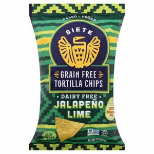 Siete Tortilla Chips, Grain Free, Dairy Free, Jalapeno Lime