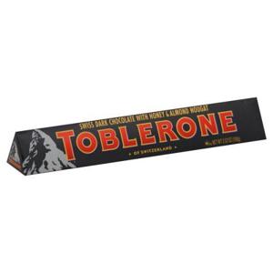 Toblerone Dark Chocolate, Swiss, with Honey & Almond Nougat