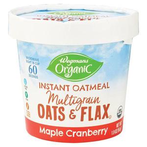 Wegmans Organic Maple Cranberry Oats & Flax Instant Oatmeal