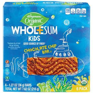 Wegmans Organic Wholesum Kids Chocolate Chip Bars, 6 Pack