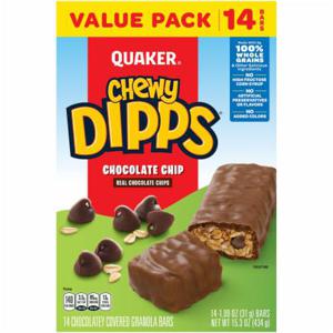 Quaker Chewy Dipps Chocolate Chip Granola Bars, 14 ct / 1.09 oz