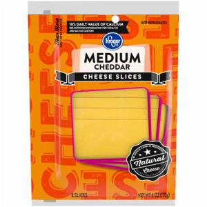 Kroger® Medium Cheddar Cheese Slices, 8 ct / 6 oz