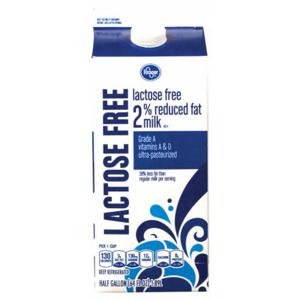 Kroger® Lactose Free 2% Reduced Fat Milk, 1/2 gal