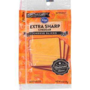 Kroger® Extra Sharp Cheddar Cheese Slices, 8 ct / 6 oz