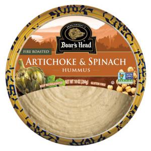 Boar's Head Fire Roasted Artichoke & Spinach Hummus, 10 oz